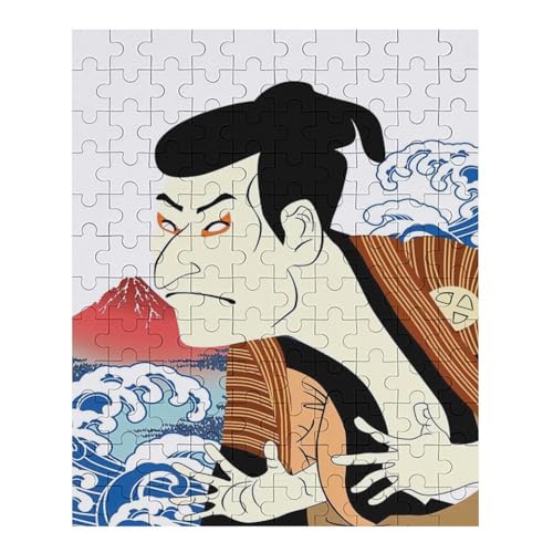 和柄 歌舞伎 和風 富士山 浮世絵 木製パズル パズル 娯楽 知育玩具 ストレス軽減 減圧 ジグソーパズル 装飾 室内装飾 壁飾り 誕生日プレゼント 初心者向け 子供 大人 120 PCS