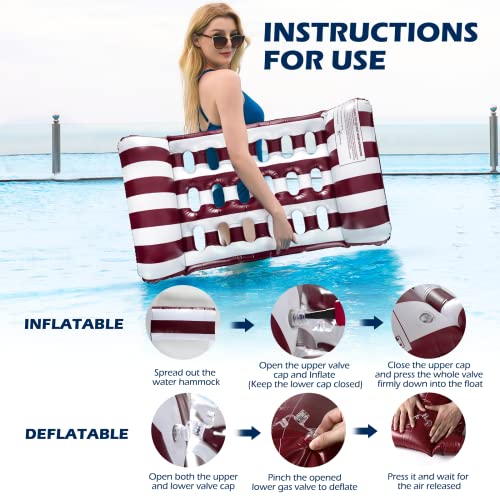 Pool Floats - 2 Pack Adults Pool Floats Rafts, Multi-Purpose Inflatable Pool Floats, Cooling Pool Rafts, Floats Hammock Lounger For Swimming Pool, Lake, Summer Party Float #TOP4