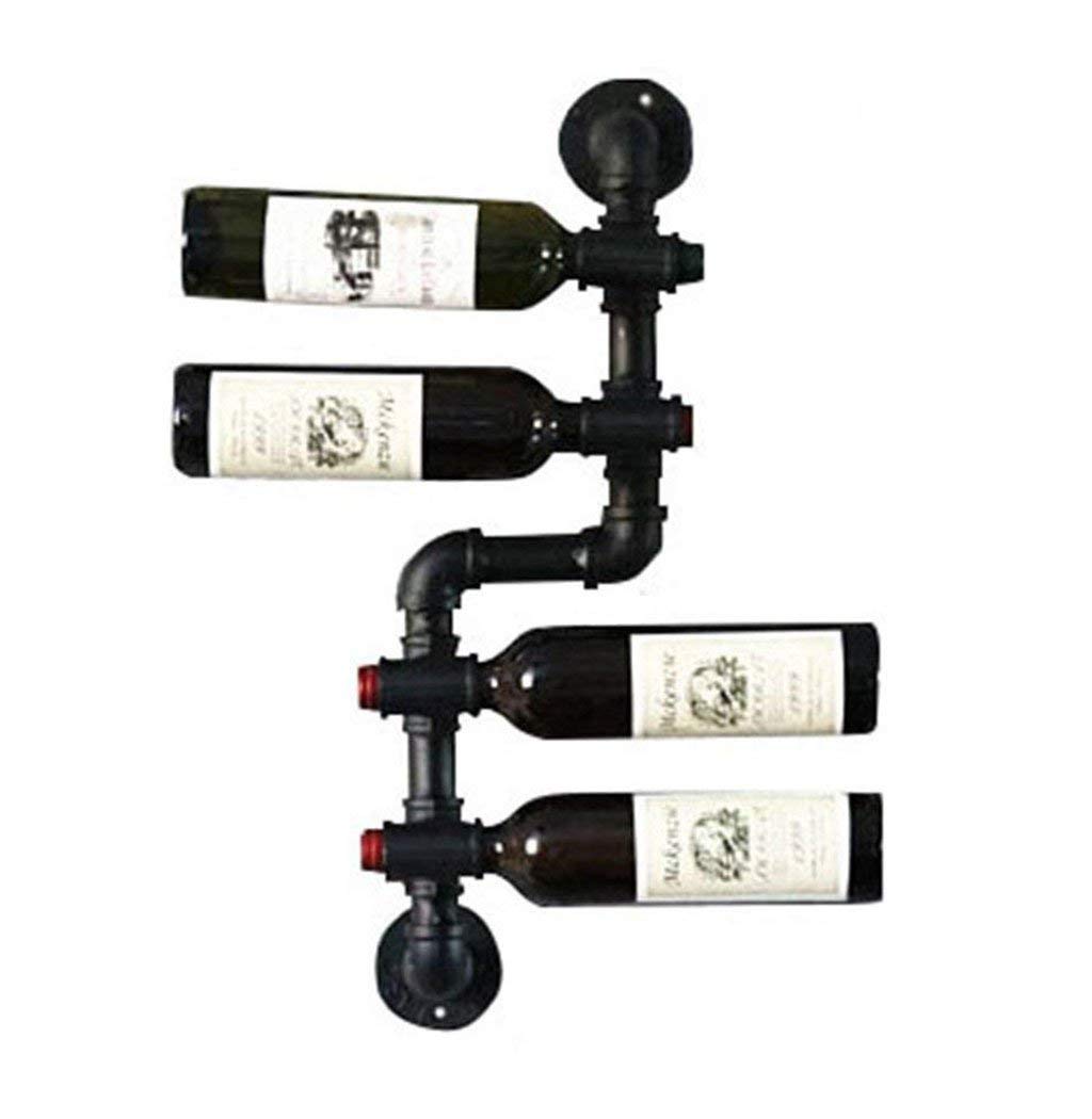 Porte-bouteille de vin mural anti-encombrement avec étagères flottantes