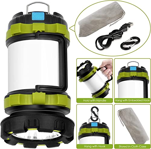 Wsky Led Camping Lantern Rechargeable 2 Pack, 1800Lm Lanterns For Power Outages, 6 Camping Modes 4400Mha Perfect Flashlight For Hurricane Emergency Light Storm Survival Kits, Hiking Fishing Tent Home #TOP2
