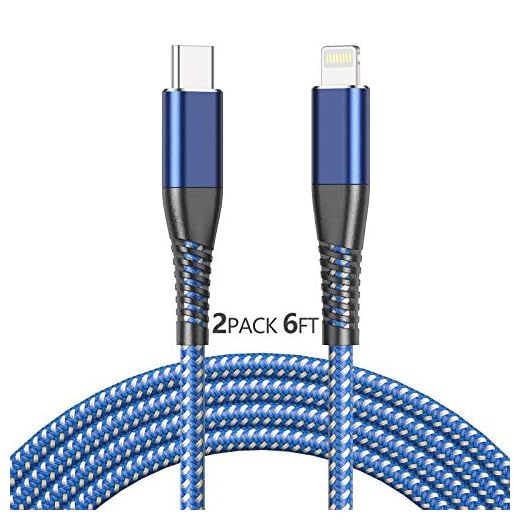 USB C to Lightning Cable 6ft [ Apple MFI Certified 2Pack ] iPhone 12 Charger Type C 6 Foot Lightning Fast Apple Charging Cord Compatible with iPhone 12/11/ Pro/Pro Max/Mini/Air Pods Pro/iPad,Blue