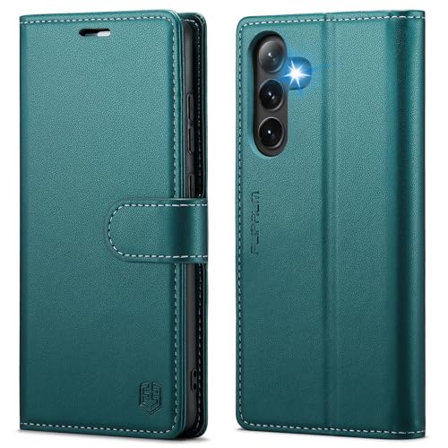 FLIPALM Wallet Case for Samsung Galaxy S25 FE, RFID Blocking Credit Card Holder, PU Leather Folio Flip Kickstand Protective Shockproof Cover for Galaxy S25 FE (Green) by FLIPALM - Used condition - US$12.54