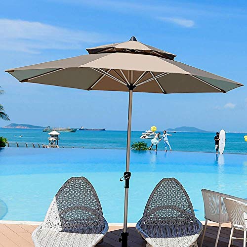 Parasol de jardín resistente CLSDRZC sombrilla exterior de 2,7 m con manivela