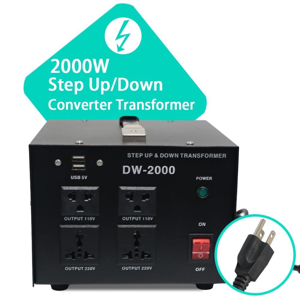 ステップアップダウントランス　110V→220V　220V→110V 2000W Amazon.co.jp: ステップアップ&ダウントランスフォーマー 2000W 220V