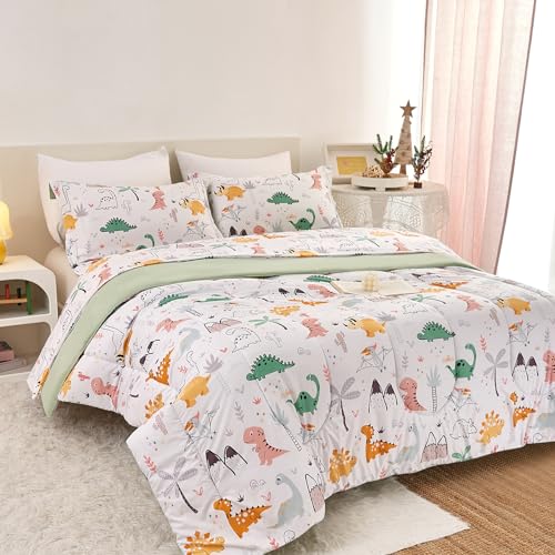 Image of Yibeizi Dinosaur Kids Comforter Set Twin Bedding for Toddler Boys