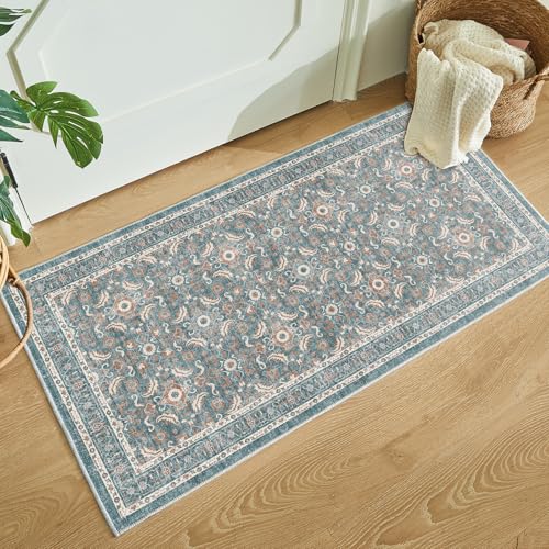 WITSHOCK Washable 2x4 Entryway Area Rug: Soft Non-Slip Backing Washable