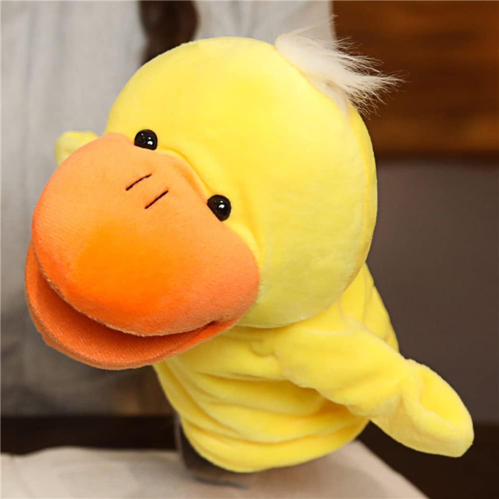 SPDIF 27cm Cartoon Ventriloquist Hand Puppet Yellow Duck Plush Toy Duck Cloth Doll