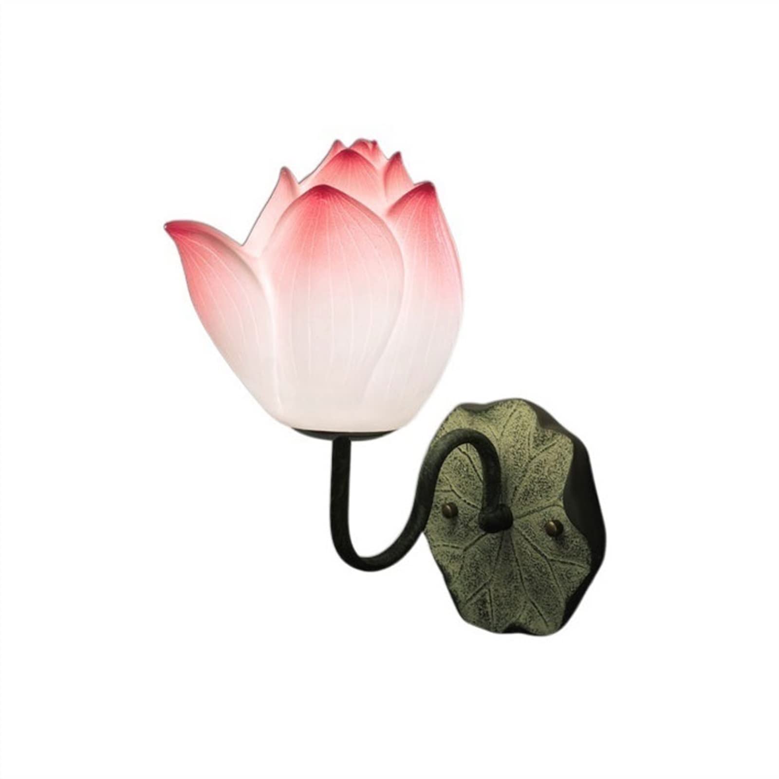 Yinj9562fg Pink Living Room Retro Zen Wall Lamp Study Bedroom Background Lotus Decorative Bedside Decor(Pink)