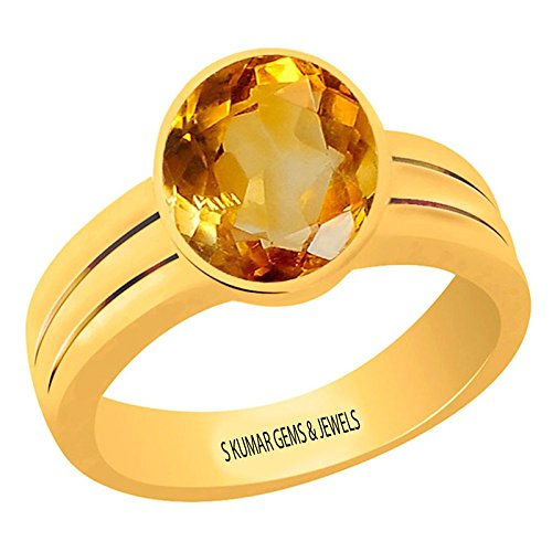 Bague citrine naturelle jaune sunela 6.25 ratti panchdhatu pour lithothérapie et clarté d'esprit