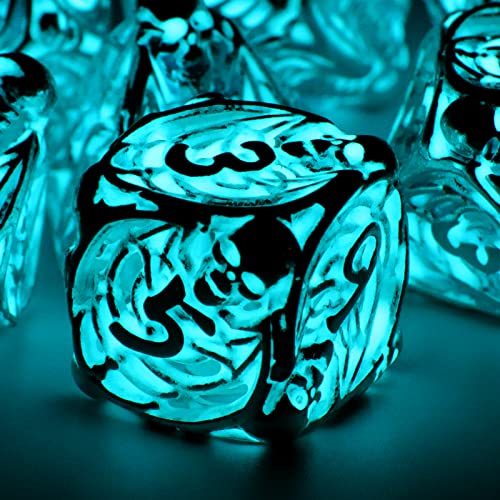DD-Dice-DND-Metal-Skull-Dice-Glow-in-The-Dark-Dice-HNCCESG-Hollow-Luminous-Polyhedral-Role-Playing-Dice-for-Dungeons-and-Dragons-RPG-Table-Game-Pathfinder-Warhammer-Shadowrun-Skull-Blue-Light