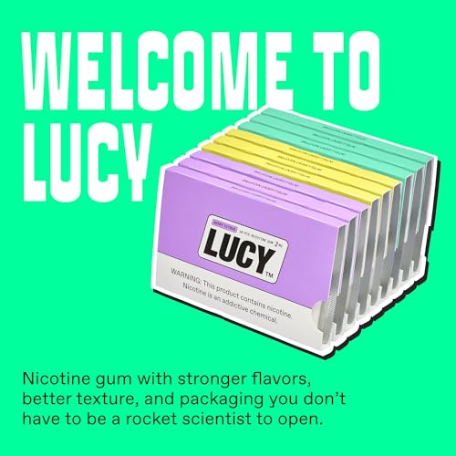 Lucy Nicotine Gum 2mg | 90 Count Variety Pack | Spearmint, Citrus Berry, Red Mango | No Tobacco, No Smell, No Problem, Variety Pack…