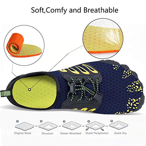 Image of MAYZERO Water Shoes Men Women Swim Surf Shoes Beach Pool Shoes Wide Toe Hiking Aqua Shoes Winter House Slippers