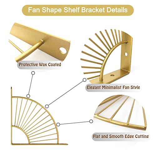Z Metnal Small Decorative Shelf Brackets, 6 inch Brass Metal Shelves Bracket, Wall Decor - Image 3