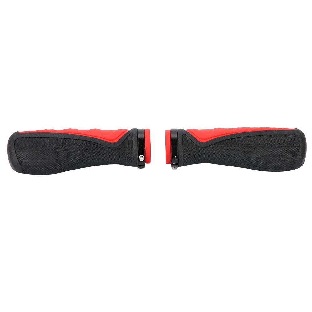 Poignées De Guidon VTT Ergonomiques Cozlly - Caoutchouc Antidérapant, Double Verrouillage Aluminium, Compatible 22 Mm, Rouge
