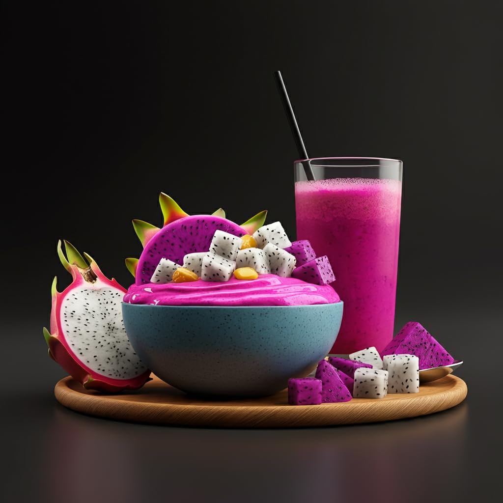 Indus Farms Freeze Dried Dragon Fruit Powder (Pitaya) – Vibrant Magenta Pink, Single Ingredient, No Added Sugar – Smoothies, Baking, Drinks & Yogurt – Vegan, Non-GMO, 8 oz