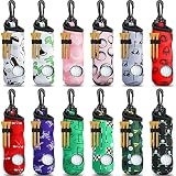 Jerify 12 Pieces Golf Ball Tee Holder Golf Ball Carry Bag Pouch with Keychain Belt Clip Hook Portable Gifts Accessories for Women Ladies Golfer, 12 Styles