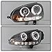 ACANII - For 2006-2009 Volkswagen GTI Jetta Rabbit [Halogen Model] LED Halo Black Housing Projector Headlights Headlamps