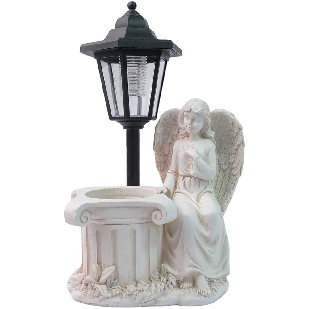Pot de fleurs ange lanterne LED : sublimez un jardin sombre ou vide