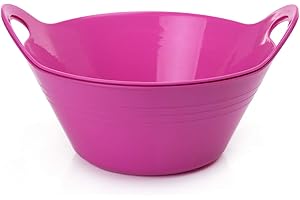 Mintra Home 4.5L Large Plastic Bowls with Handles - Fuchsia