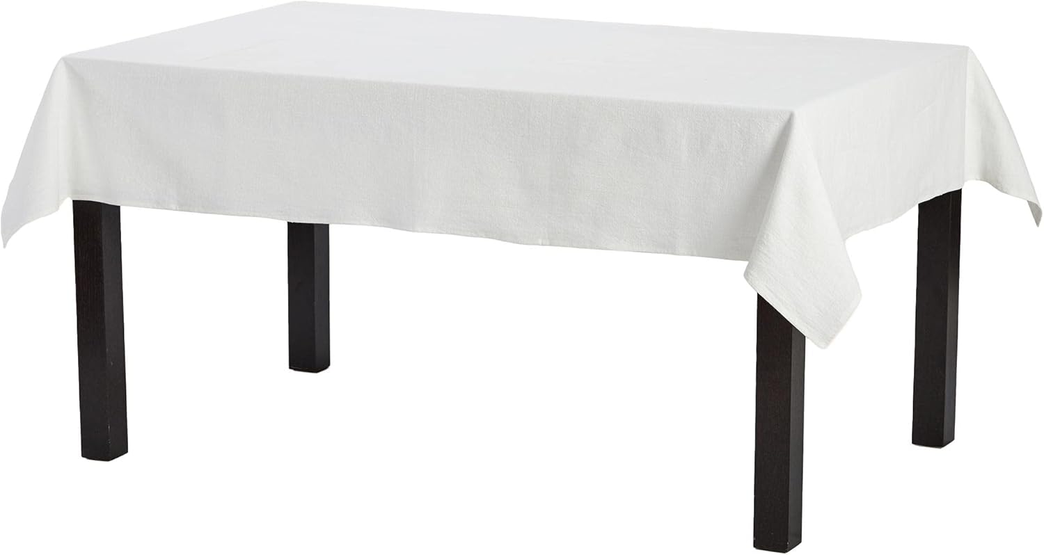 Caldo Rectangle Linen Tablecloth (Natural White)