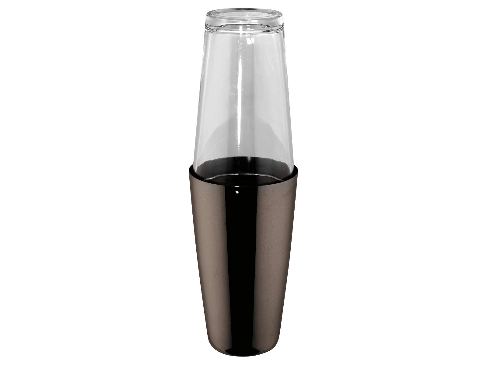 ILSA Shaker Boston con bicchiere in vetro "Linea Mixage Black" Acciaio inox 18/10 placcato nero