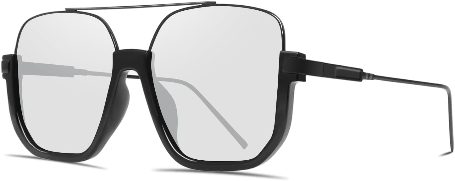 Retro Oversized Aviator Sunglasses for Women Men Square Double Bridge Pilot Sun Glasses 70s Trendy Shades - Image 9