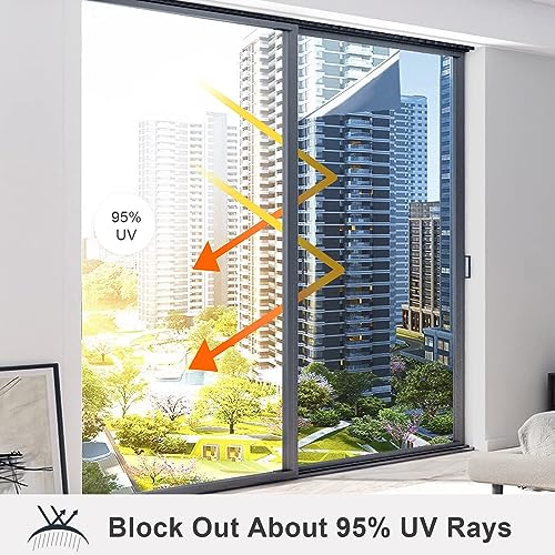 Window Privacy Film One Way Mirror Window Film,Self Static Cling Window Tint Daytime Privacy Static Non-Adhesive Decorative Heat Control Anti Uv Glass Sticker (11.8'' X 78.7'') #TOP2