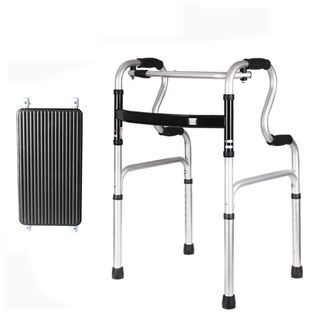 Cesta para Caminar para Personas Mayores, Andador Plegable liviano con Ruedas y Asiento, Cesta para Caminar para Personas Mayores, Altura Ajustable, Ayuda para Personas Mayores par