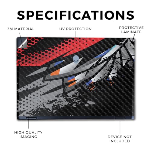 Image of Carbon Fiber Laptop Skin Compatible with Alienware M16 R2 (2024) - Blade Fan - Premium 3M Vinyl Protective Wrap Decal Cover - Easy to Apply | Crafted in The USA by MightySkins
