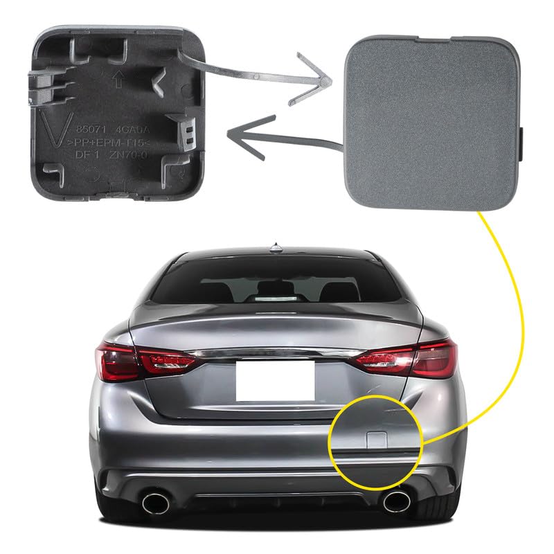 Goholy Car Rear Bumper Tow Hook Cover Compatible with Infiniti Q50 2014 2015 2016 2017 2018 Trailer Cover Cap 850714GA0A 85071-4GA0A Small Lid Towing Eye Cap