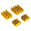 REES52 Heatsink for Raspberry Pi 4 Model B - Pack of 4 PCs - Raspberry Pi heatsink (Golden) gallery image