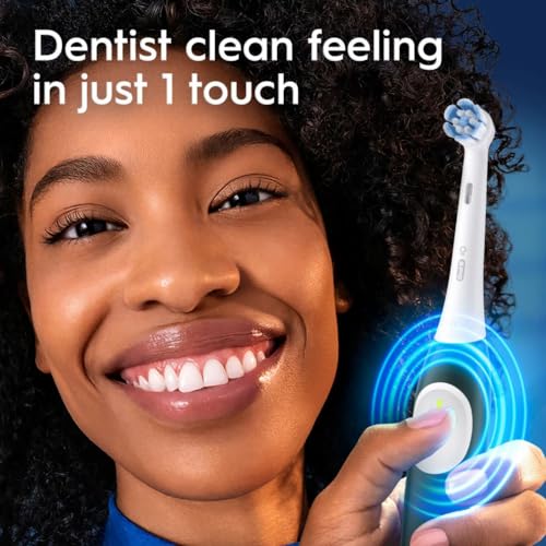 Image of Oral-B Rechargeable Electric Toothbrush, iO2 Starter Kit, 3 Cleaning Modes, Automatic Pressure Sensor to Protect Gums, 2 Brush Heads, Forest Green (Pack of 3)