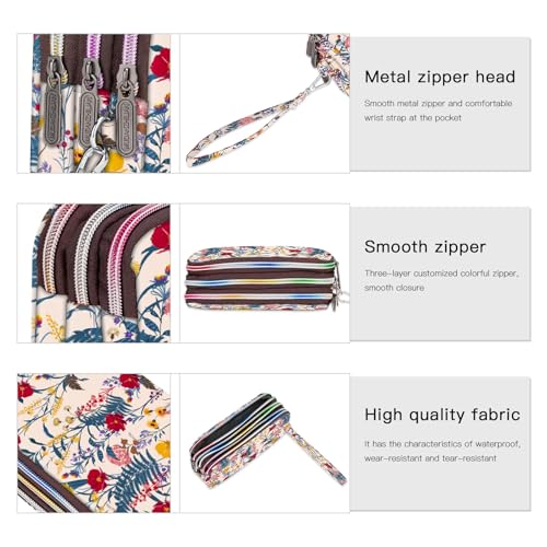 Image of BIAOTIE Large Capacity Wristlet Wallet - Women Printed Nylon Waterproof Handbag Clutch Purse