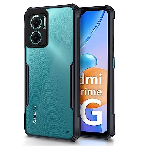 Image of Pikkme Redmi 11 Prime 5G Back Cover | Crystal Clear Transparent Back | Ultra Hyrbid | Full Camera Protection | Raised Edge | Bumper Back Case for Redmi 11 Prime 5G (Plastic, Black)