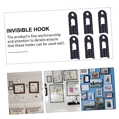 Image of 24pcs Picture Frame Hooks Heavy Duty Home Hanging Tools for Photo Frames Wall Decorations and Office Organization Iron Hardware for Easy Installation