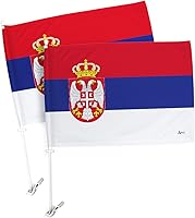 Vista 71 de Bandera de Estados Unidos con poste para coche, bandera para carros, 2 unidades, bandera de América, capó para auto, 4 de julio, decoración