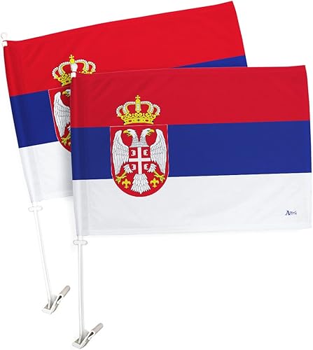 Miniatura 71 de Bandera de Estados Unidos con poste para coche, bandera para carros, 2 unidades, bandera de América, capó para auto, 4 de julio, decoración