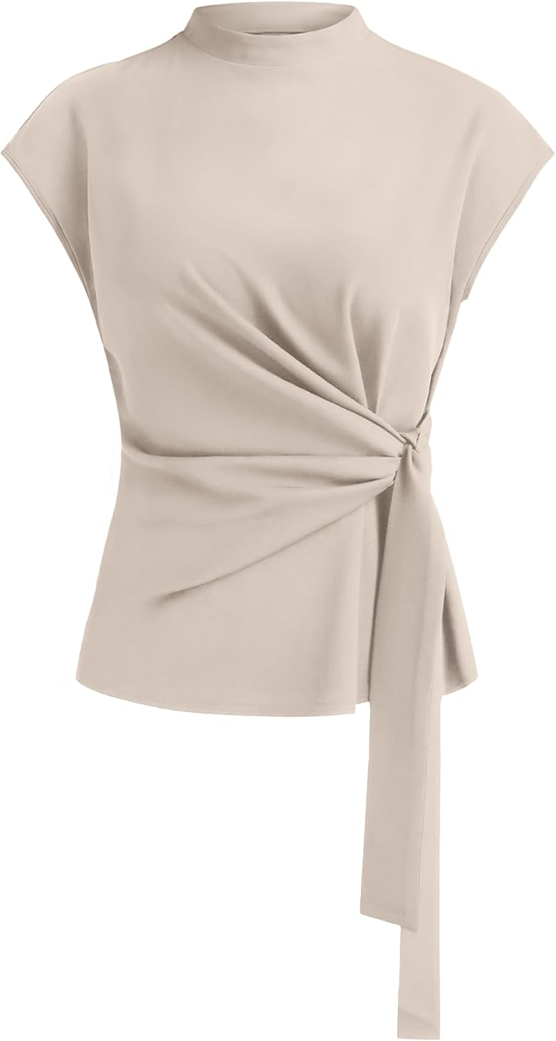Trendy High Neck Sleeveless Blouse