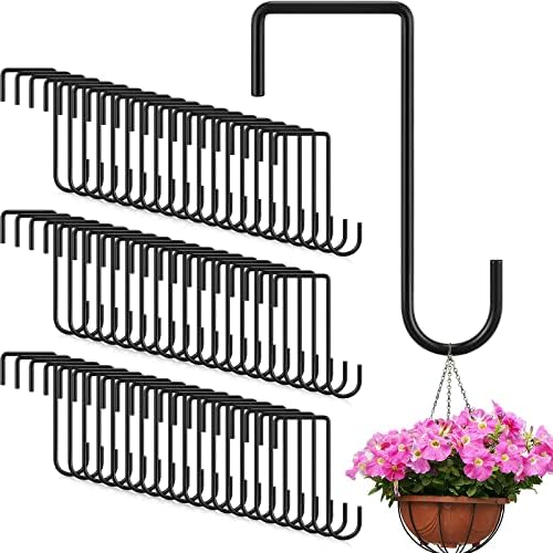 LEIFIDE 60 Pcs Black Vinyl Fence Hooks 2 x 6 Inch Patio