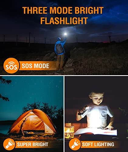 Metfut Solar Power Bank 38800Mah, Solar Charger With Suction Cup Mount Three Modes Flashlight-Steady/Sos/Strobe Ipx7 Waterproof/Dustproof/Shockproof External Battery Pack 3 Usb Charging Ports(Orange) #TOP3