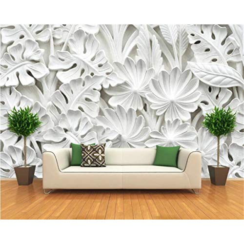 Benutzerdefinierte Tapete Foto Blatt Muster Gips Relief TV Hintergrund Wand Home Decoration Wohnzimmer Schlafzimmer 3D Wallpaper