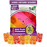 Project 7 Low Sugar Sour Gummy Bears – Keto Candy & Vegan Candy with 3g Sugar & 6g Net Carbs – Low C