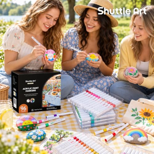 Image of Shuttle Art 96 Colors Acrylic Paint Markers