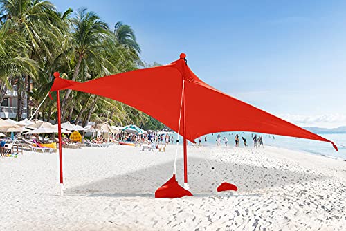 Abccanopy 2M SUN SHELTER RED Beach Portable Sun Shelter For Beach, Camping Trips cover