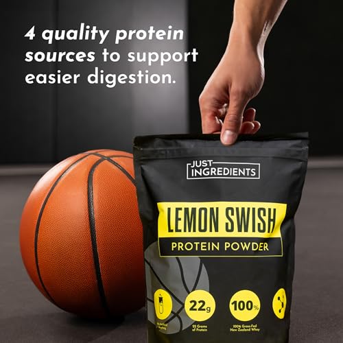 Image of JUST INGREDIENTS Lemon Swish Protein Powder - Grass-Fed Whey, Lemon Flavor - 1.44 lb,