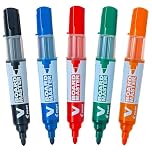 Pilot Begreen Recycled V Board Master Whiteboard Marker Bullet 6.0 mm Tip - Black/Red/Blue/Green/Orange, Wallet of 5