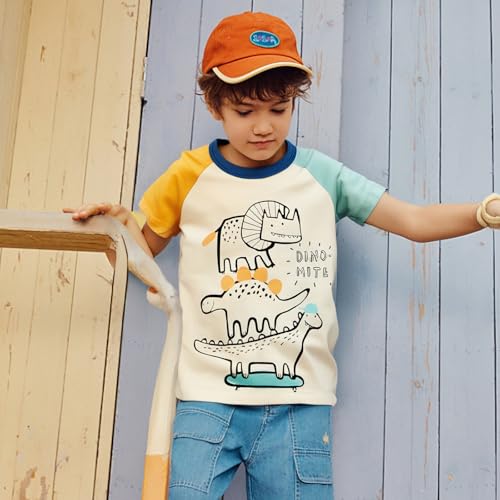 Image of DEEKEY Toddler Boys Shirts Short-Sleeve Little Kids t Shirts Boys' Tops, Tees & Shirts Graphic TEE Age for 2-7 Years 4-Pack