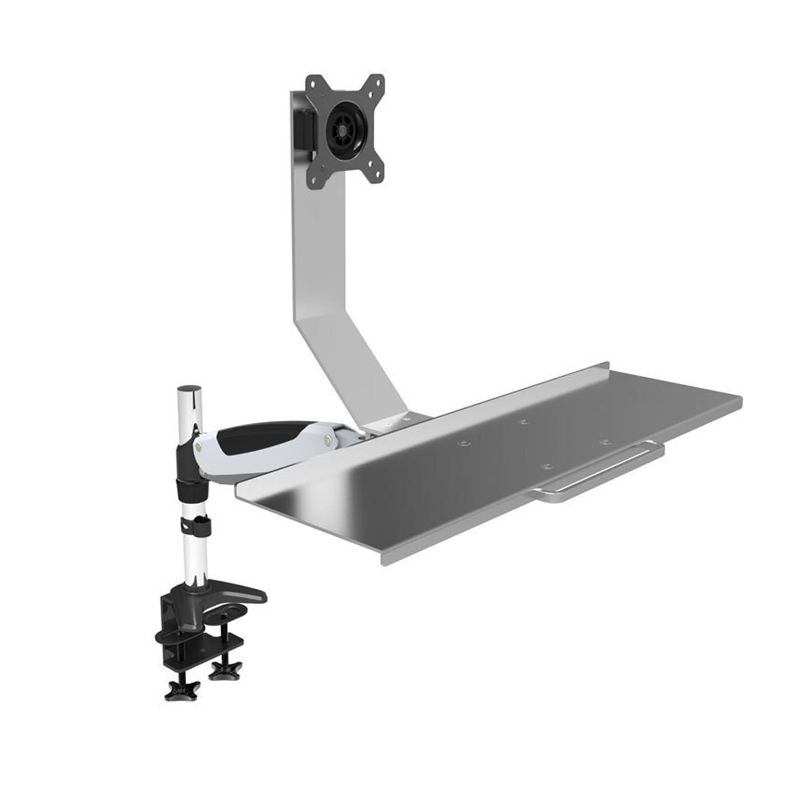 SaryEdge Monitor keyboard stand industrial computer desktop air pressure lift aluminum alloy WS07 rotation,White,White