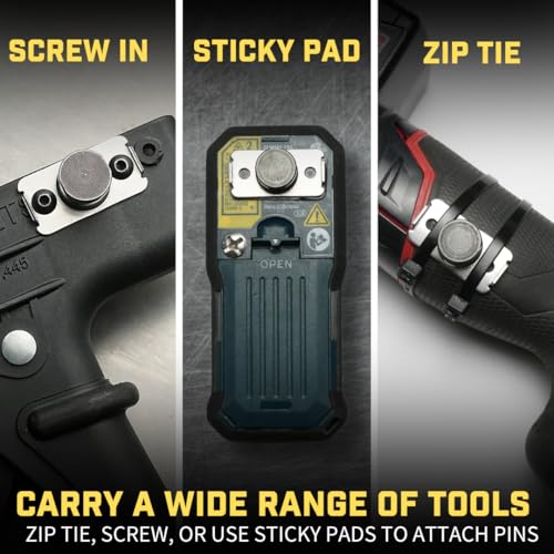 PinPal Pro | Universal Tool Holster - Gravity Locking Clip-On Tool Belt Holder for Drills, Impacts, and Other Tools (Flat Plate Pin Kit) by Holstery - Image 4