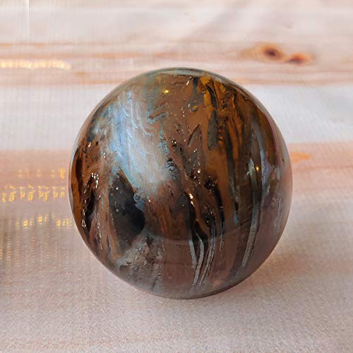 Image of Shubhanjali Healing Crystal Stone Sphere Vastu Natural Tiger Eye Crystal Sphere Ball Crystal Tiger Eye Stone Sphere for Home Decor Showpieces Table Decor Meditation 650-700 Gm